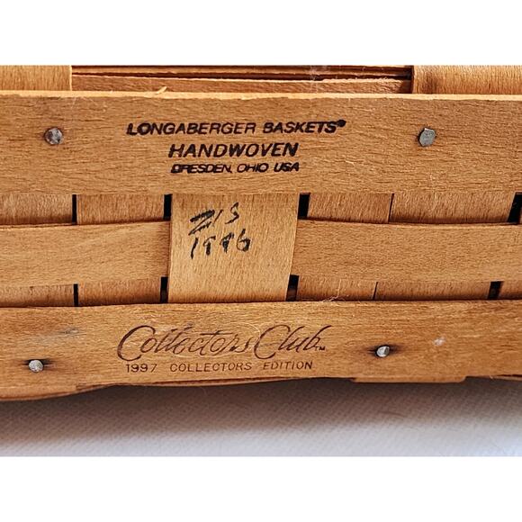 LONGABERGER BASKET-Collectors Club-Welcome Home-Liner & Protector-signed 1996 - Picture 11 of 14